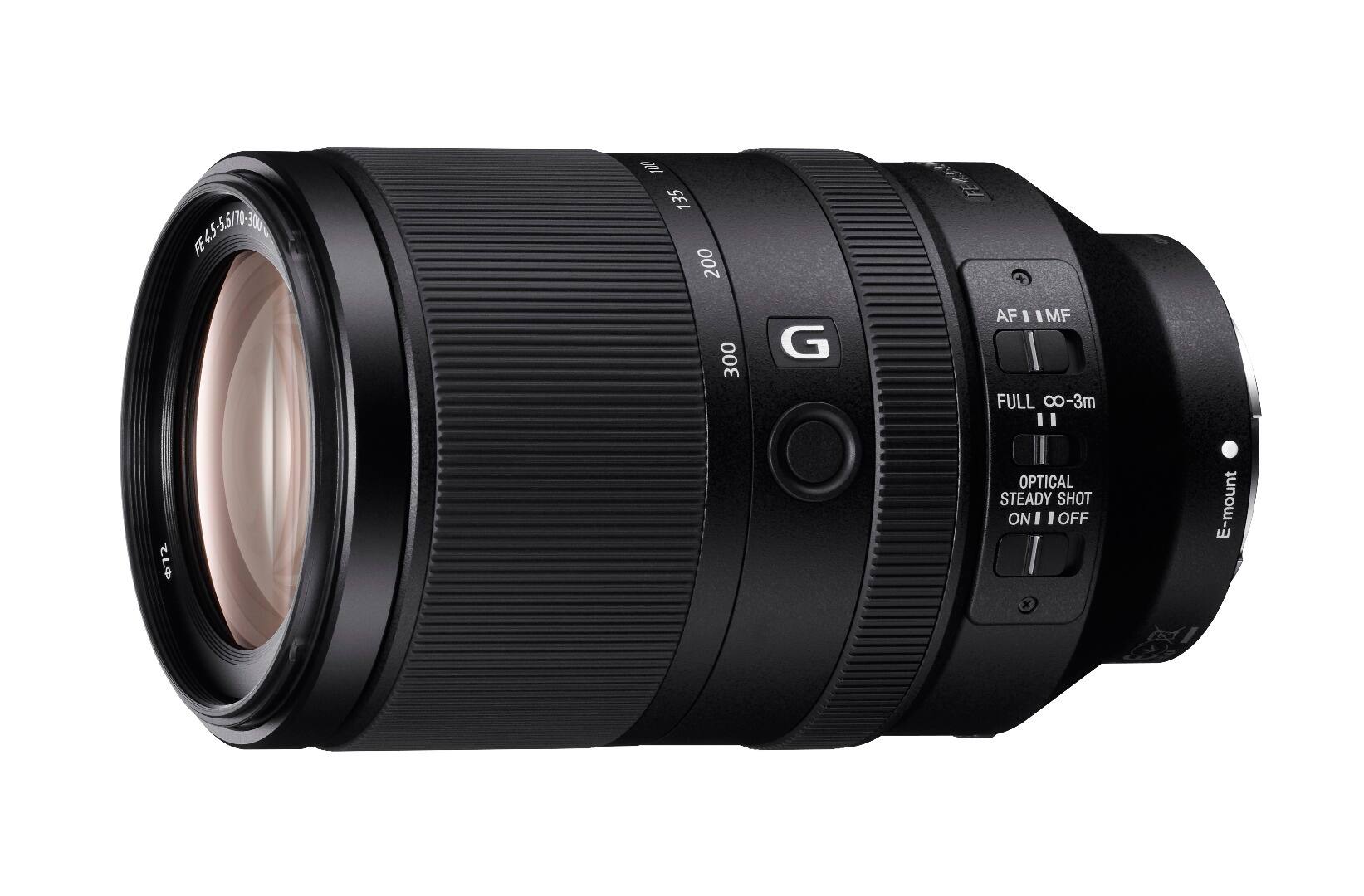 E455G 100 135 200 300 G  
AF/MF  
FULL ∞-3m  
OPTICAL STEADY SHOT ON/OFF  
E-mount