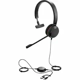 Jabra - EVOLVE 30 II Headset - Microsoft Teams Certification - Mono - Mini-phone (3.5mm), USB Type A, USB Type C - Wired - Red