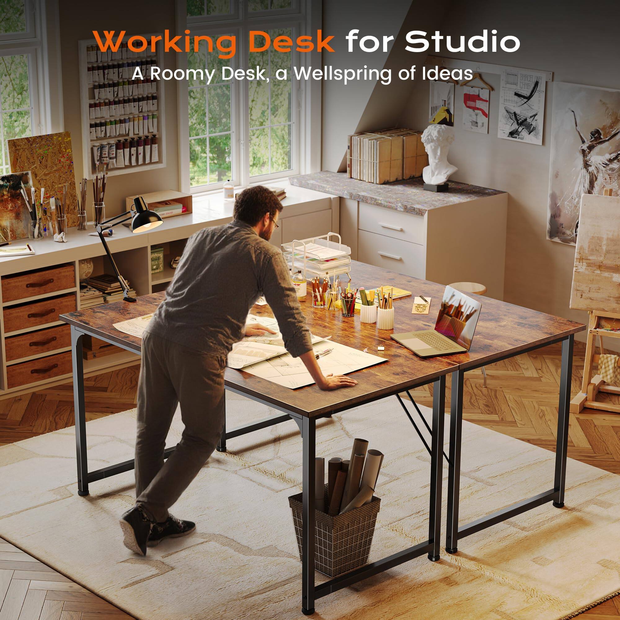 Working Desk for Studio  
A Roomy Desk, a Wellspring of Ideas