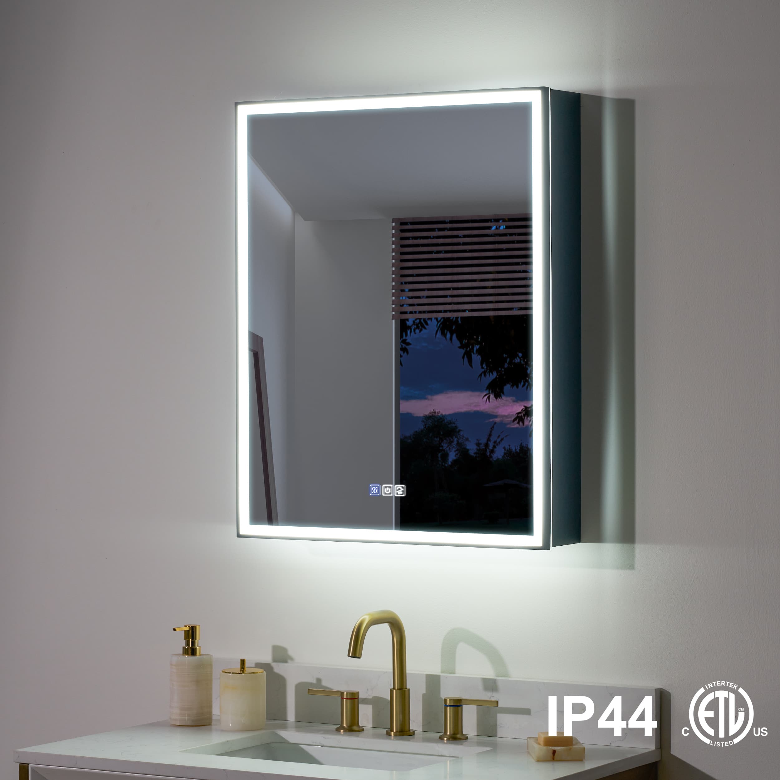WELLFOR - 24 in. W x 30 in. H Rectangular Aluminum Recessed/Surface Mount LED Medicine Cabinet with Mirror, Right Open - Black price history on PriceWatchPro
