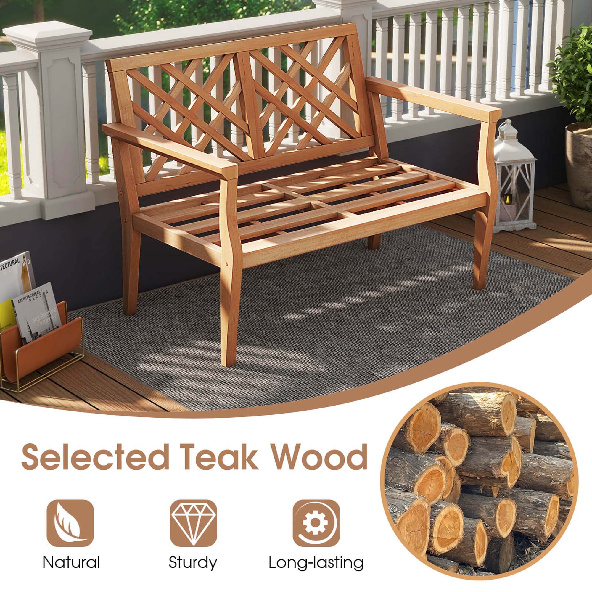 Selected Teak Wood Natural Sturdy Long-lasting
