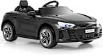 Front. Costway - Costway Kids Ride On Car 12V Battery Powered Licensed Audi RS E-tron GT Car Toy w/ Remote Control - Black.