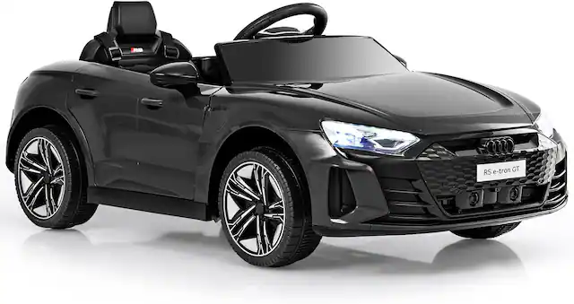 Front. Costway - Costway Kids Ride On Car 12V Battery Powered Licensed Audi RS E-tron GT Car Toy w/ Remote Control - Black.
