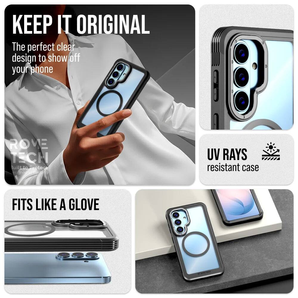 KEEP IT ORIGINAL

The perfect clear design to show off your phone

ROVE TECH
Built to Protect

UV RAYS resistant case

FITS LIKE A GLOVE
