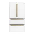 Forno Appliances - 36 in. Wide Moena Espresso 19.2 Cu. Ft. Freestanding Counter-Depth French Door Refrigerator with Automatic Ice Maker - White