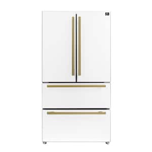 Forno Appliances - Moena Espresso 19.2 Cu. Ft. Freestanding Refrigerator with French Doors and Automatic Ice Maker - White