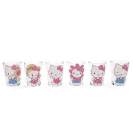 Silver Buffalo - Sanrio Hello Kitty Springtime 2-Ounce Mini Shot Glasses | Set of 6 - Multi-Color