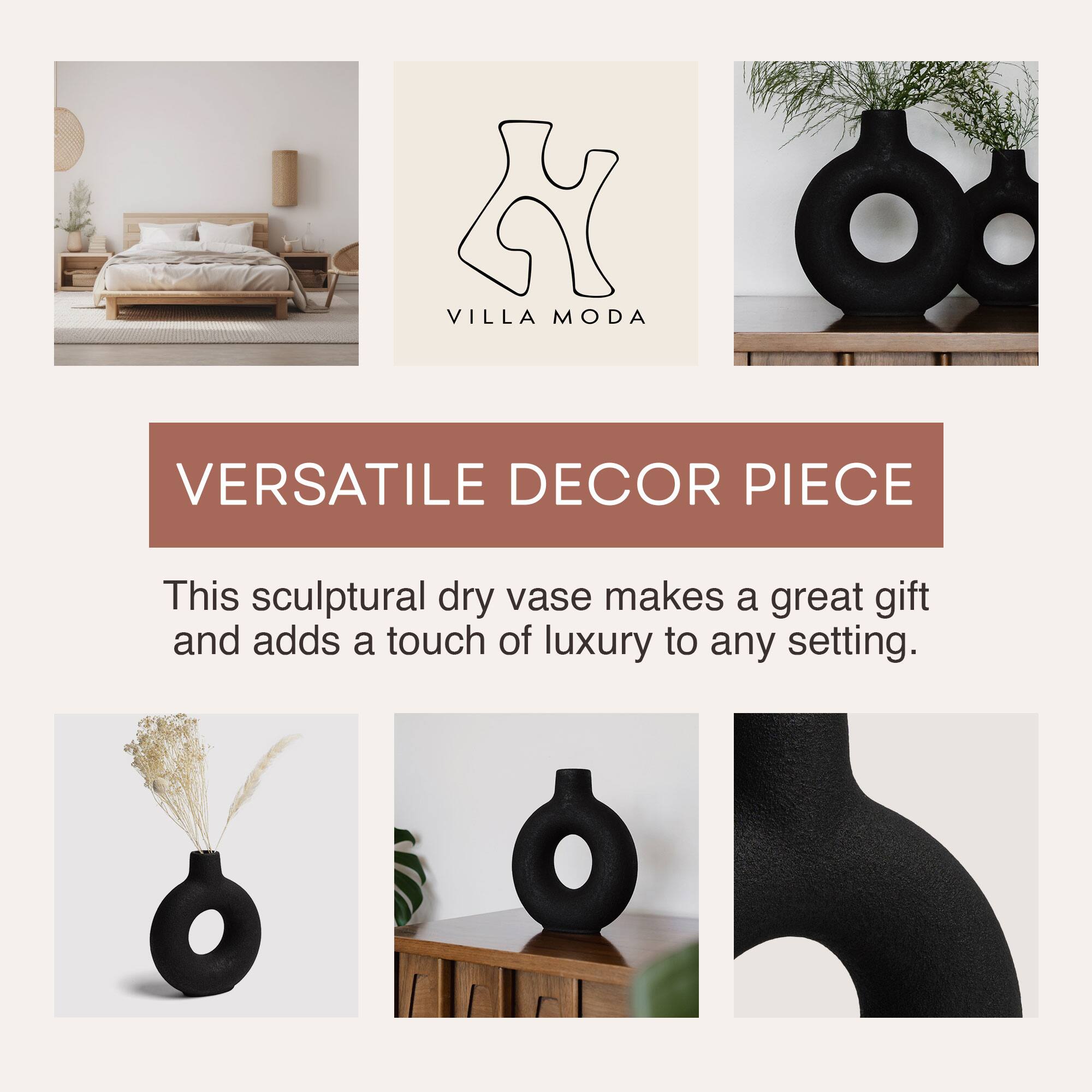 H VILLA MODA VERSATILE DECOR PIECE

This sculptural dry vase makes a great gift and adds a touch of luxury to any setting.