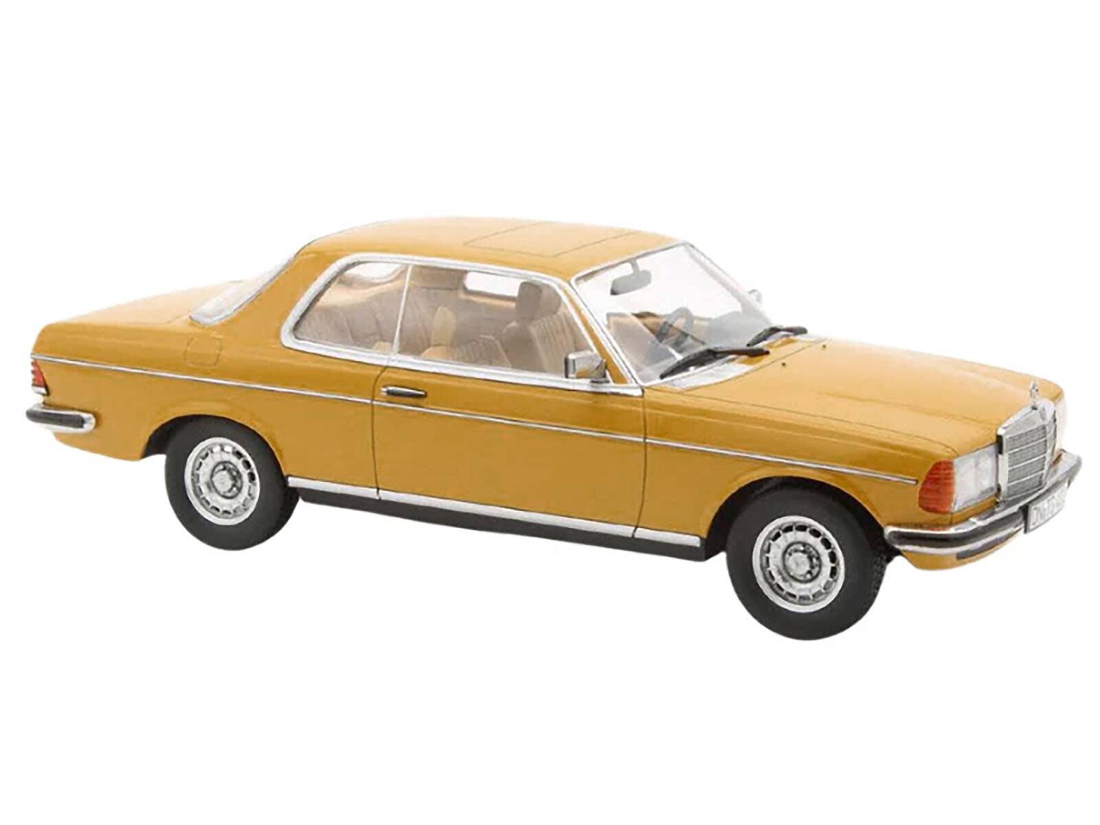 Angle. Norev - 1980 Mercedes-Benz 280 CE Sahara Yellow 1/18 Diecast Model Car by Norev - Yellow.