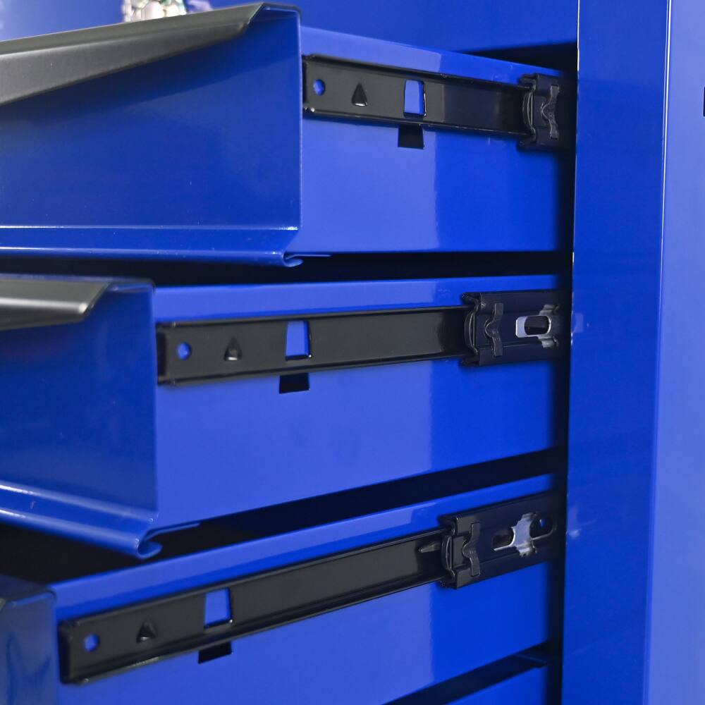 Alt View 8. JUJABU - 20" Rolling Metal 7 Drawers Tool Cabinet with Ball Bearing Drawer Slides-BLUE - Blue.
