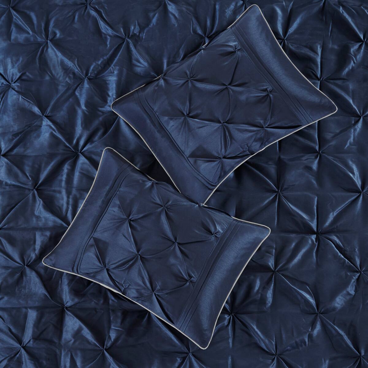 Back. Aukfa - 7 Piece Tufted Comforter Set Cal King - Navy.