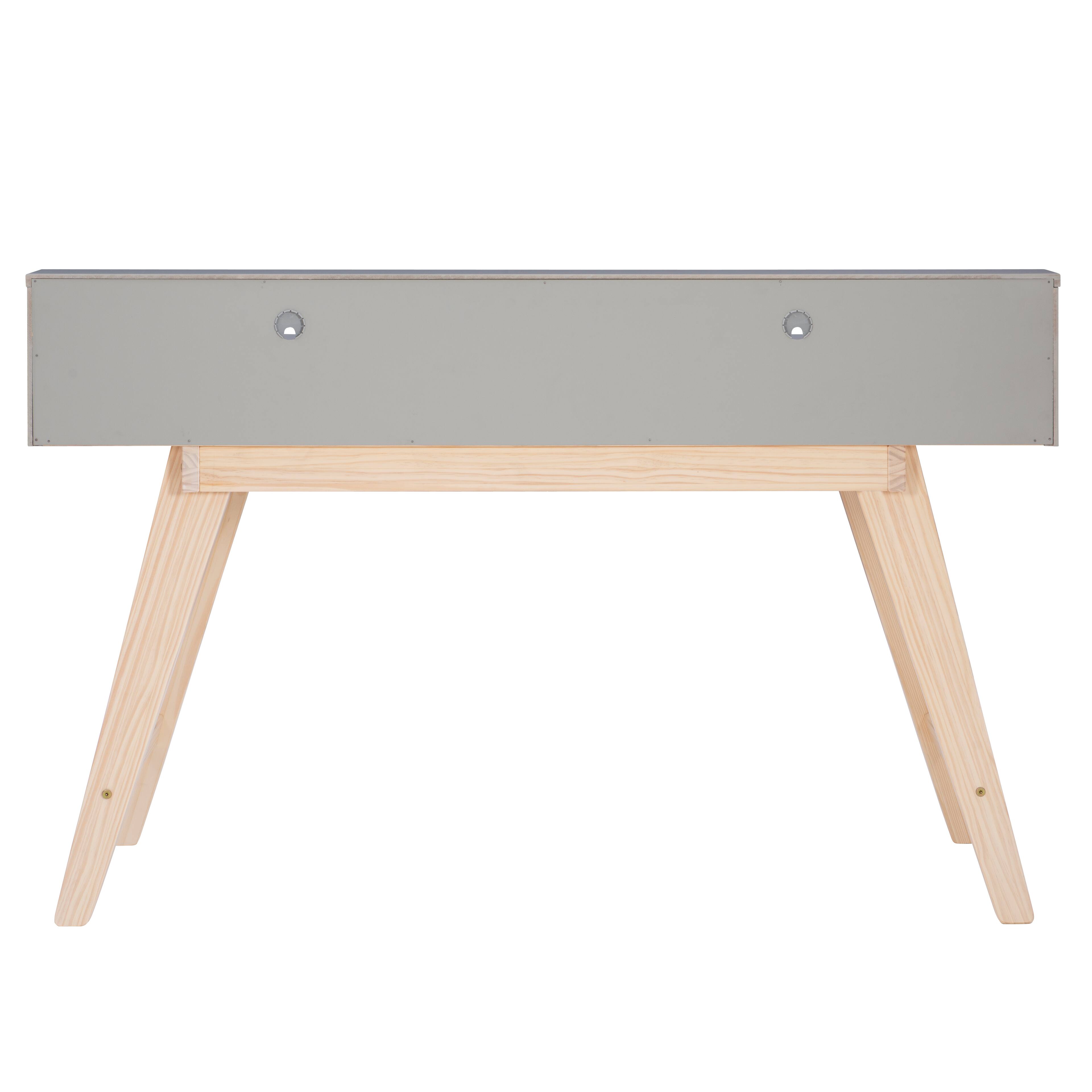 Alt View 12. Linon Home Décor - Stanley Two-Drawer Desk With Hutch Shelf - Natural & Gray.