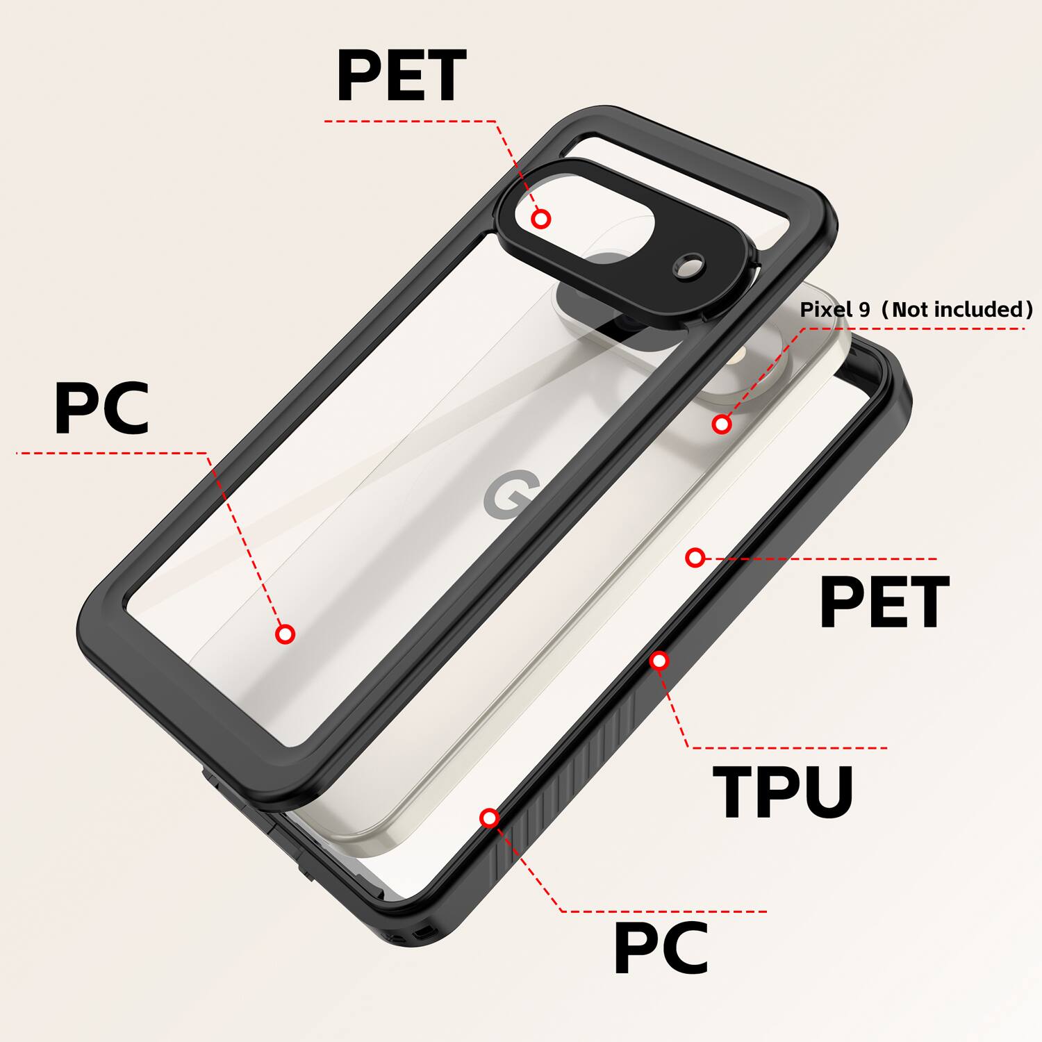 PET Pixel 9 (Not included) PC  
PET TPU PC