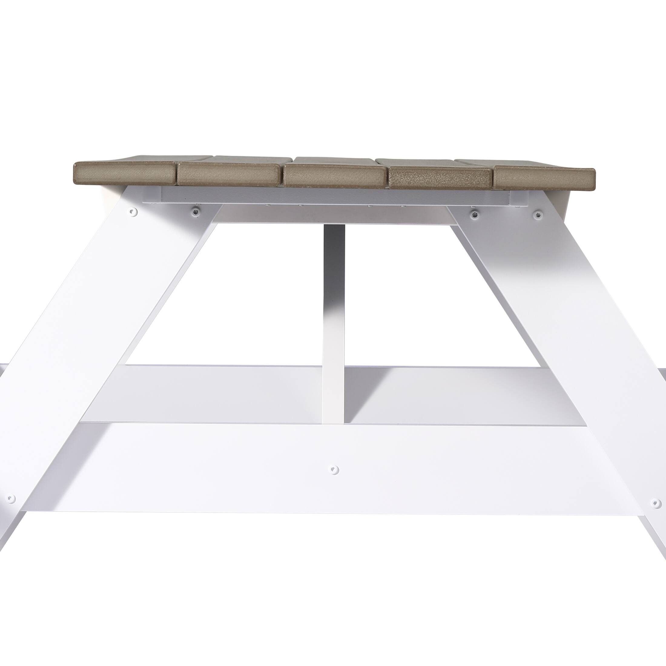 Alt View 2. WestinTrends - WestinTrends Greenville Outdoor 70" HDPE Plastic Picnic Table Bench With Umbrella Hole - Weathered Wood.