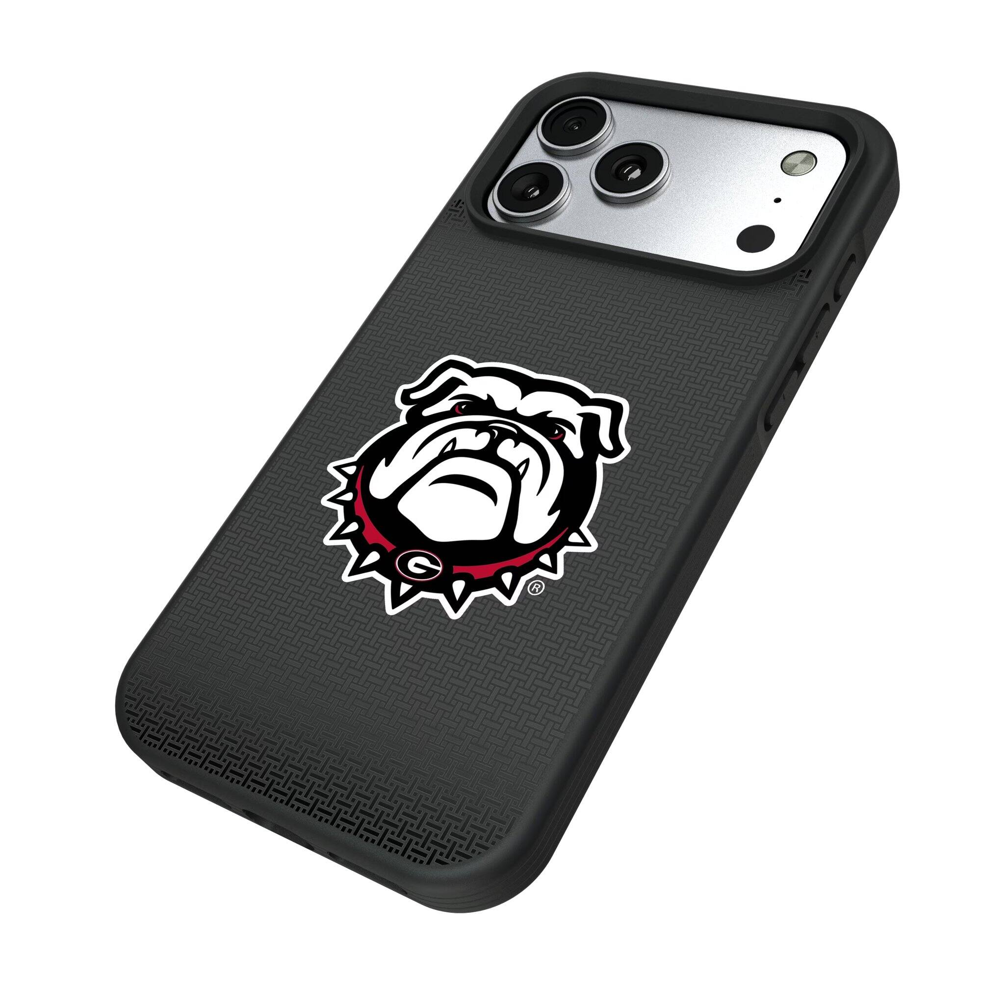 Alt View 1. Keyscaper - Georgia Bulldogs Bump Case with 8.2ft Drop Protection - 16 Pro - Black.