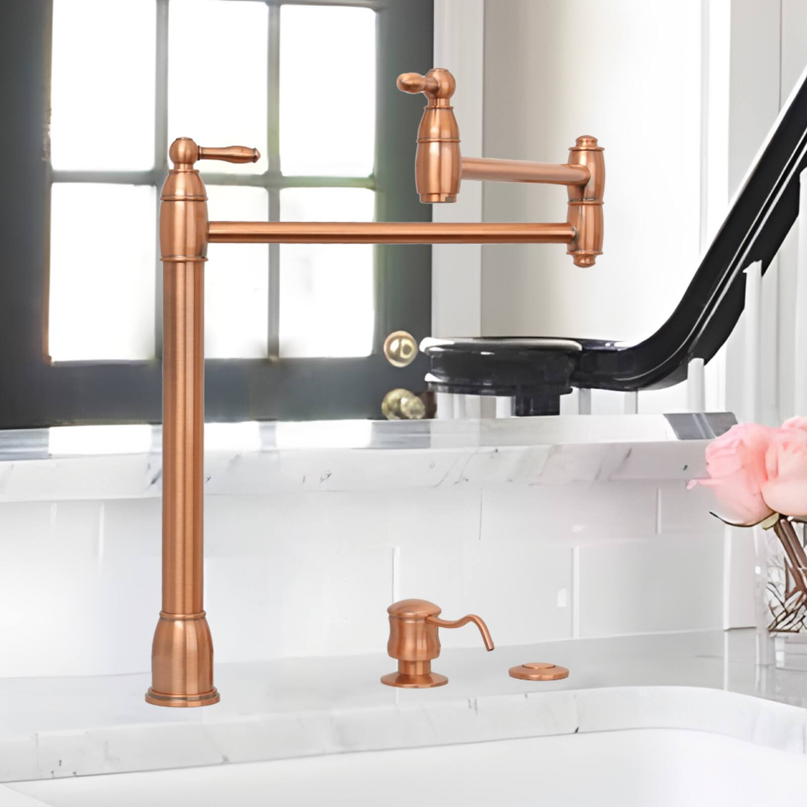 Alt View 3. Akicon - Akicon Sink Top/Counter Top Dual Outlet Garbage Disposal Kitchen Air Switch Kit in Copper - Copper.