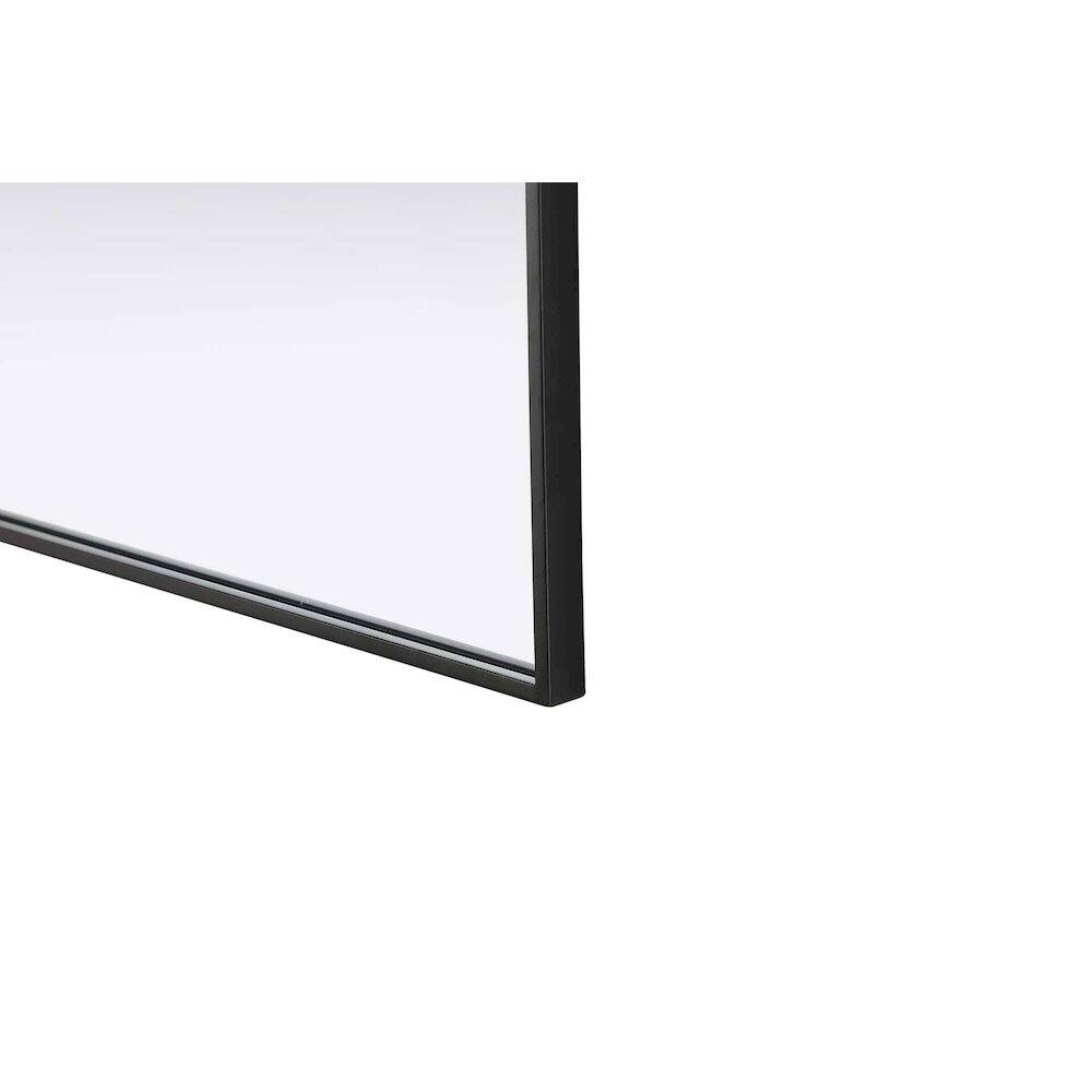 Left. Elegant Kitchen and Bath - Notched Metal Mirror 30x36 inch in Black - Black.
