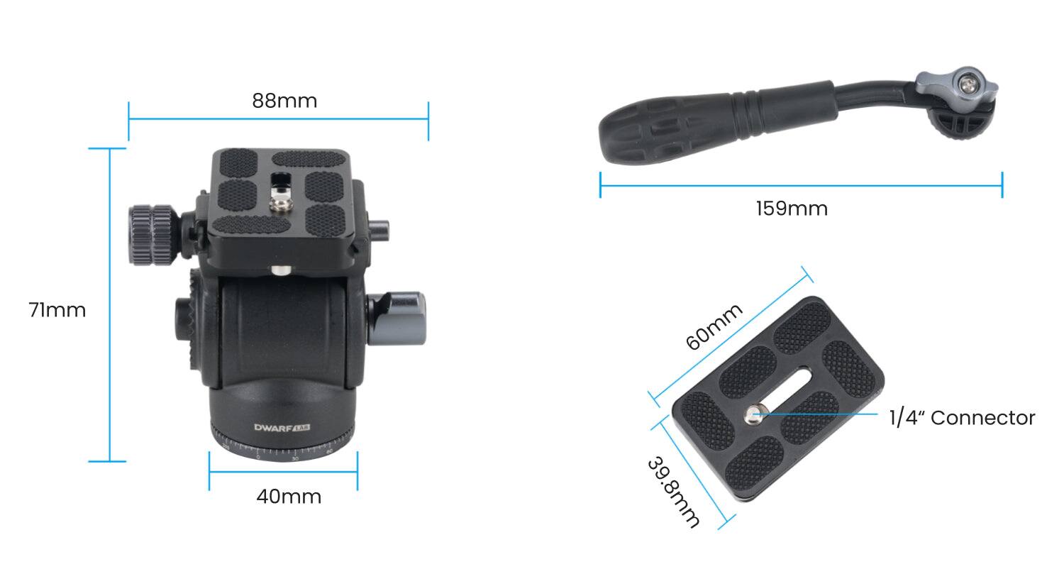 - 88mm
- 71mm
- 40mm
- 159mm
- 60mm
- 39.8mm
- 1/4" Connector