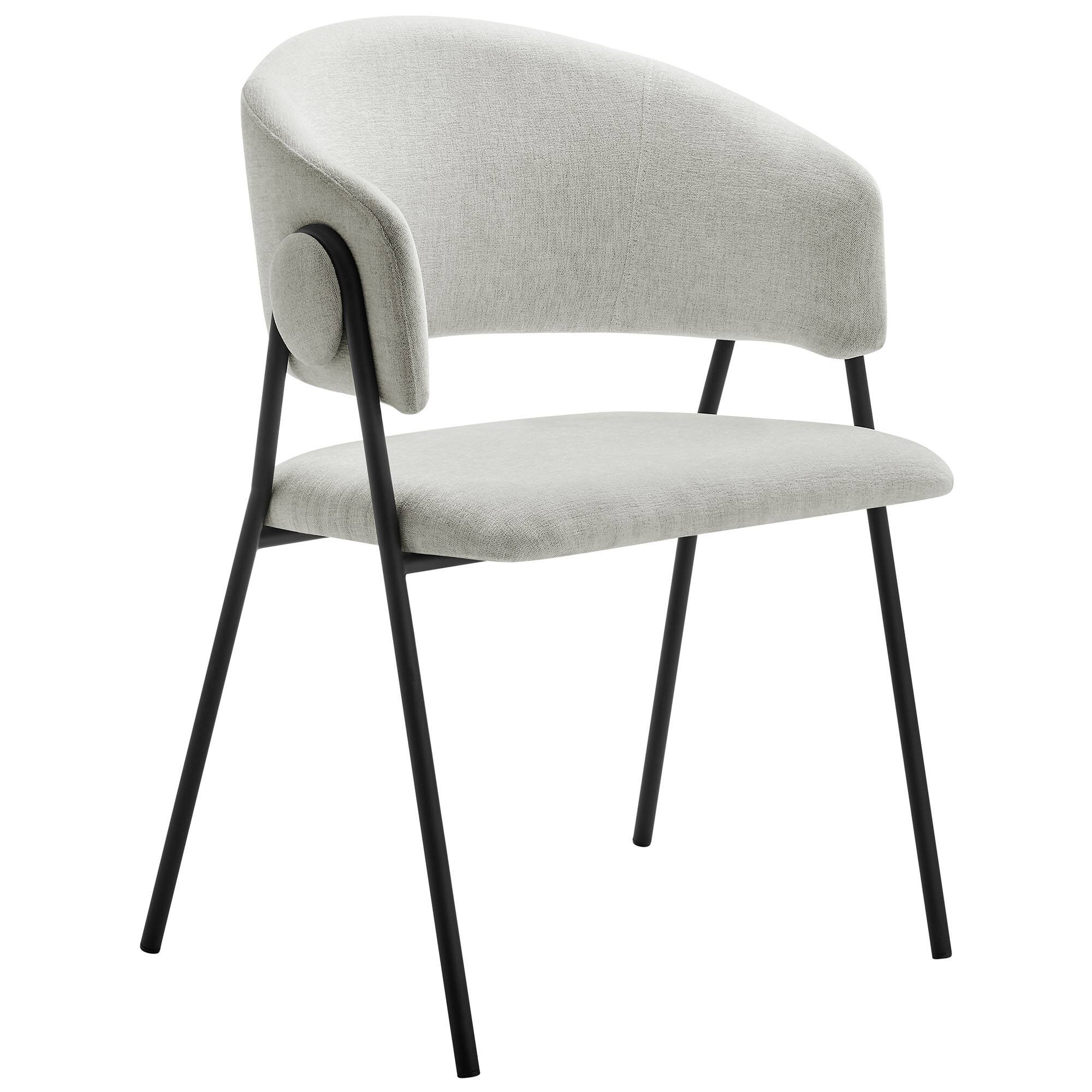 Back. Modway - Nella Upholstered Heathered Chenille Dining Chairs Set of 2 by Modway - Black.