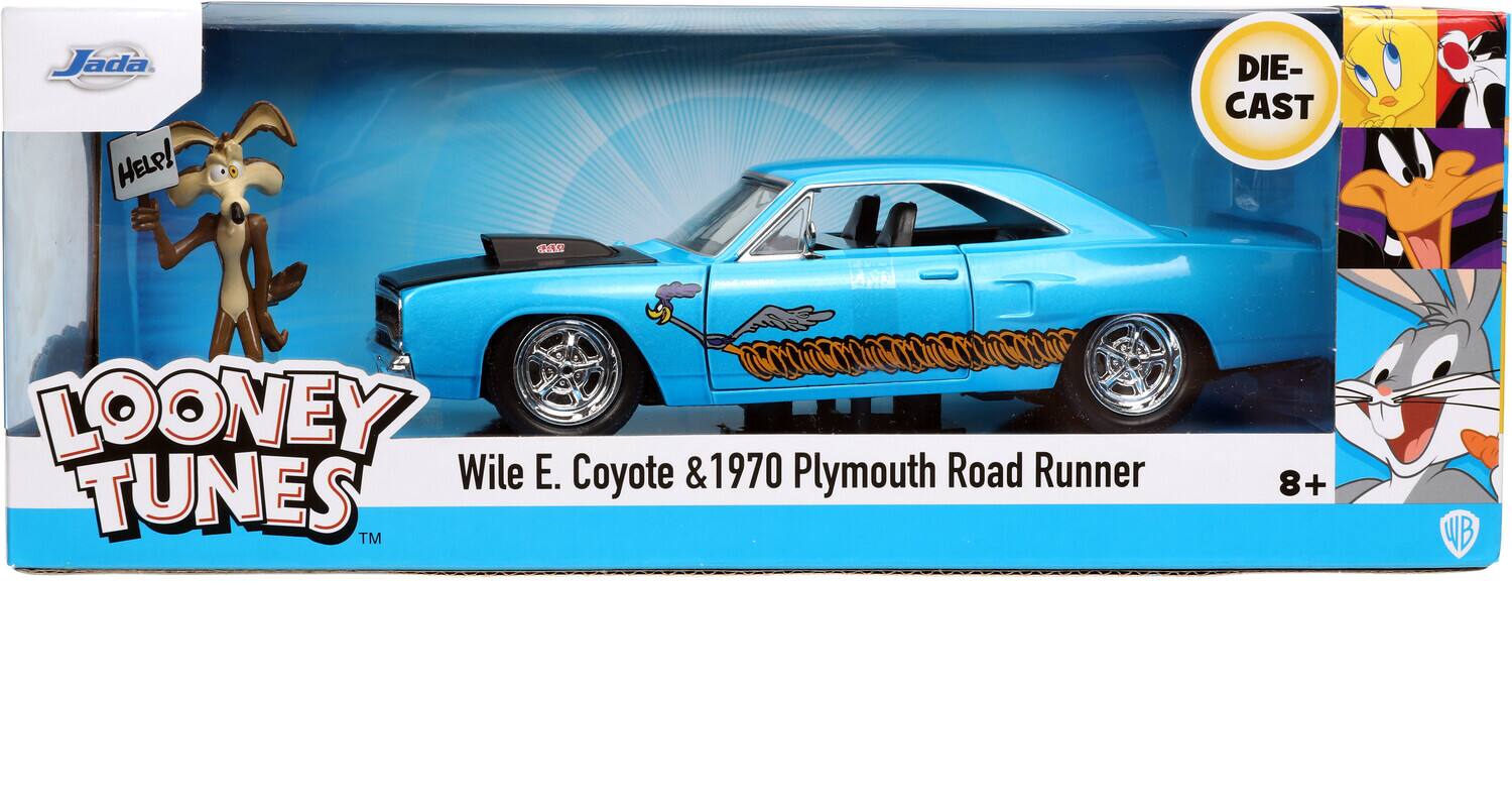 Jada  
LOONEY TUNES™  
Wile E. Coyote & 1970 Plymouth Road Runner  
DIE-CAST  
8+  
WB