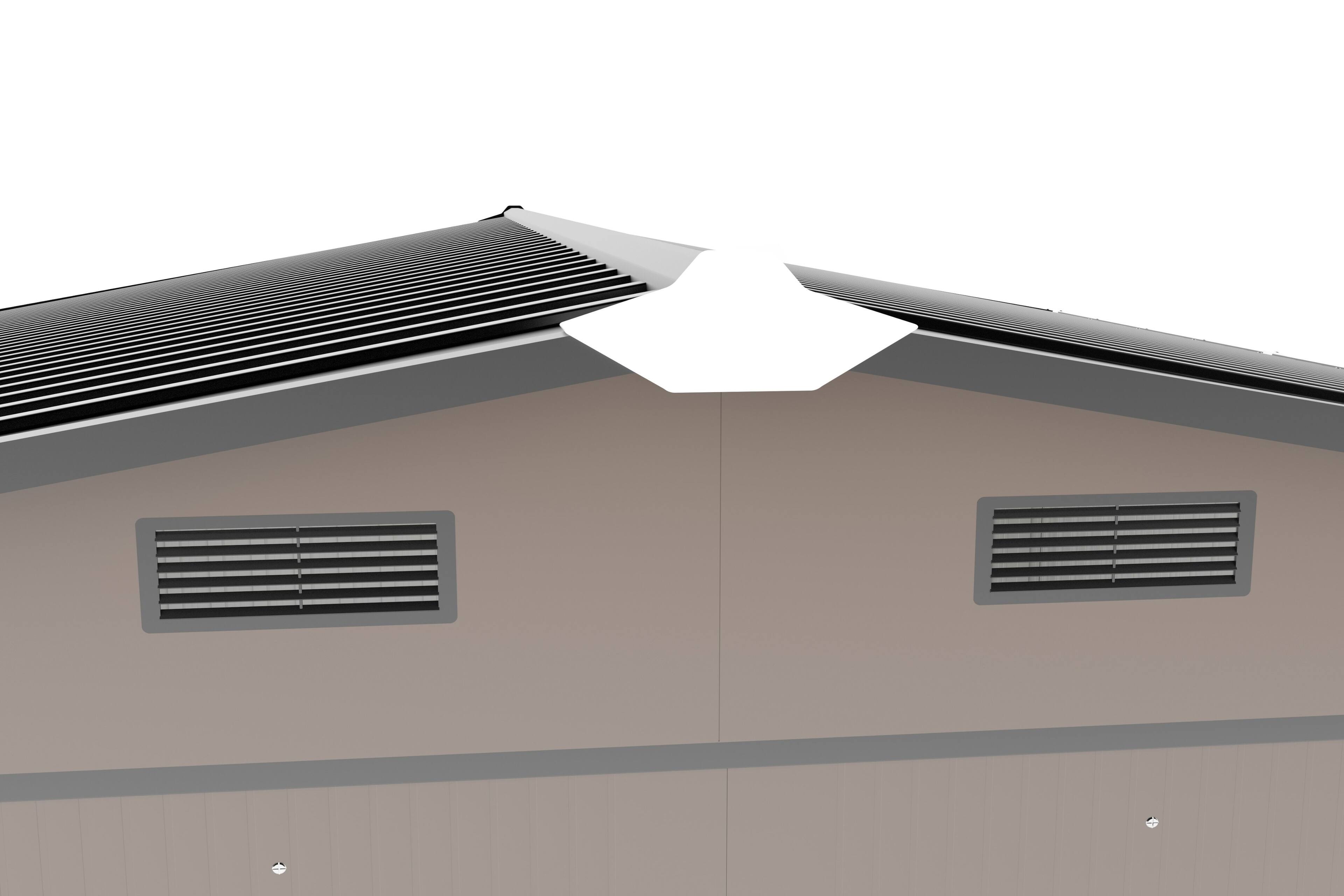 Alt View 8. Mondawe - 10x12 FT Outdoor Storage Shed with Color Steel Plate and Two Daylight Windows - Brown.