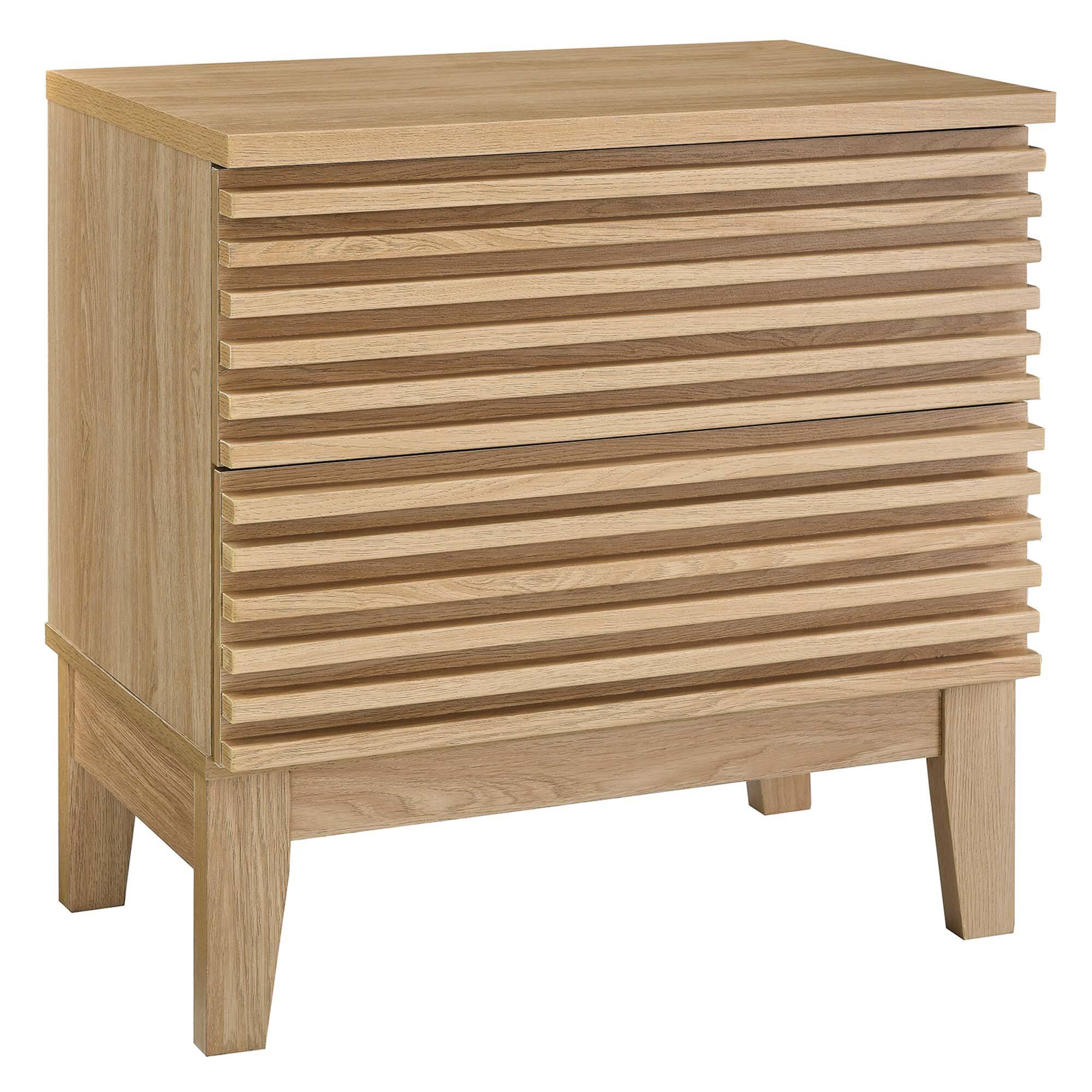 Angle. Modway - Render Two-Drawer Nightstand by Modway - Oak.
