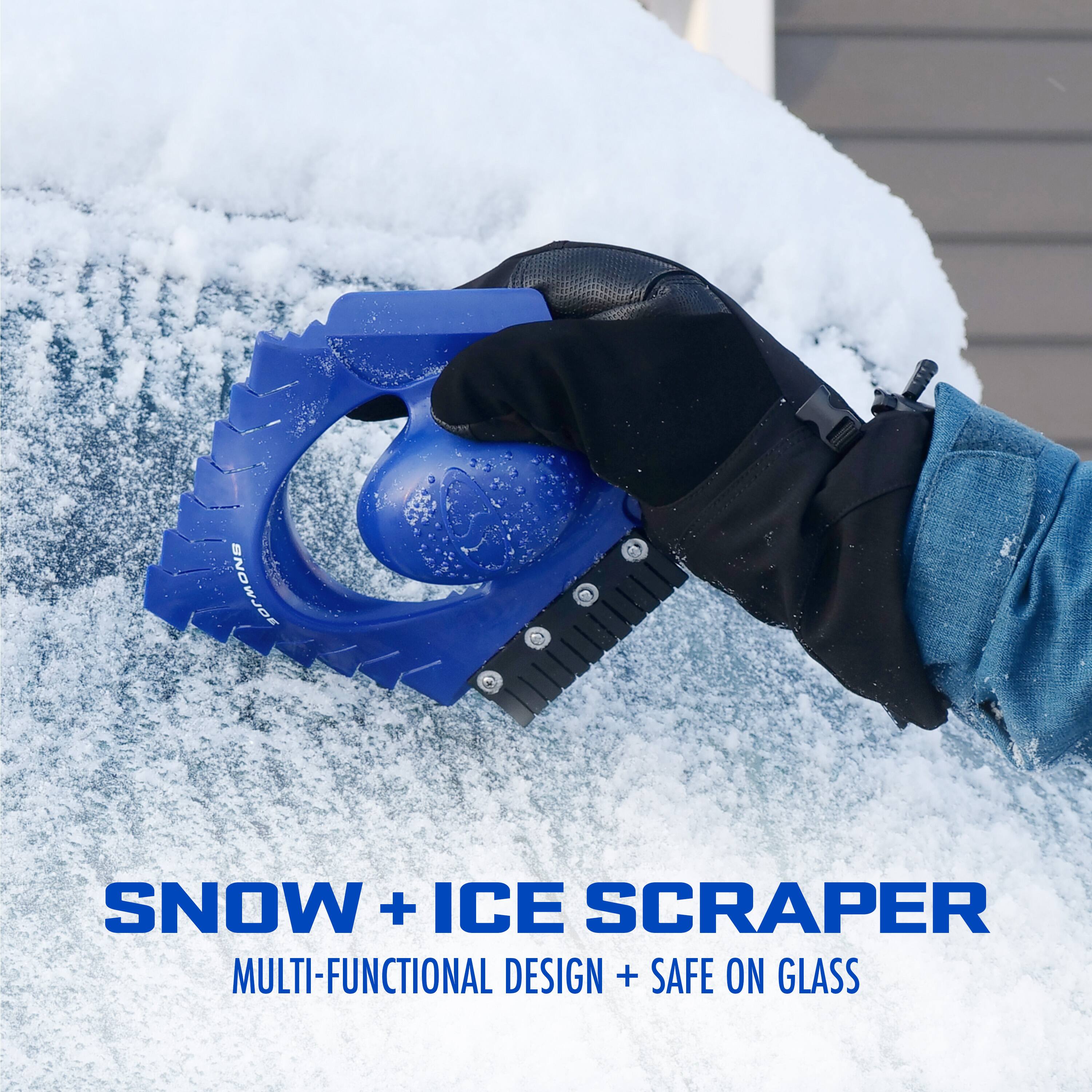 BLUE SNOW + ICE SCRAPER MULTI-FUNCTIONAL DESIGN + SAFE ON GLASS