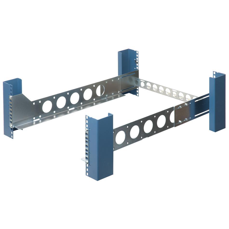 Front. RackSolutions - RackSolutions 3U Universal Rail 31in Depth with Wirebar - 200 lbs Capacity, Compatible with Square, Round, Threaded Hole - Metallic.