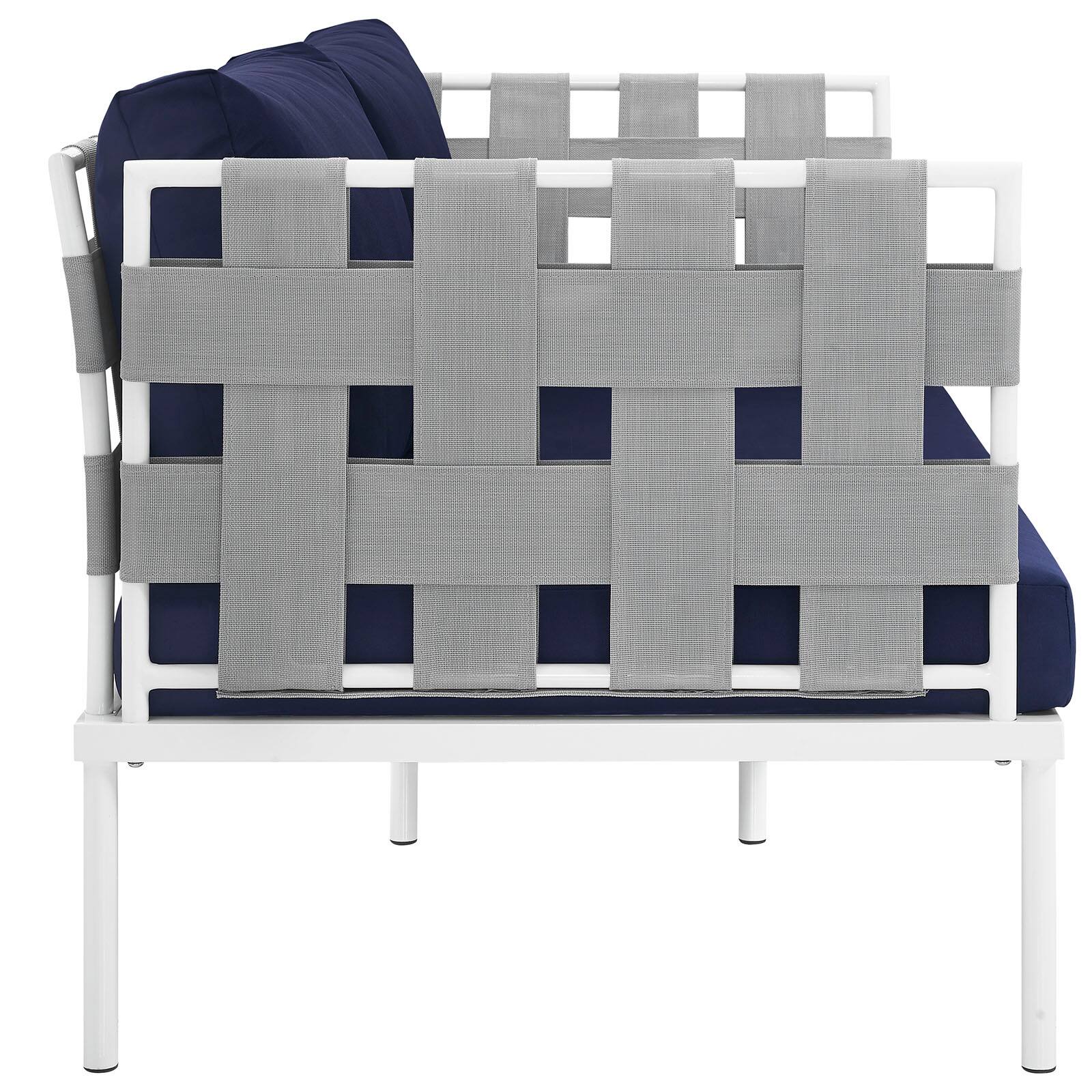 Left. Modway - Harmony Outdoor Patio Aluminum Loveseat by Modway - White Navy.