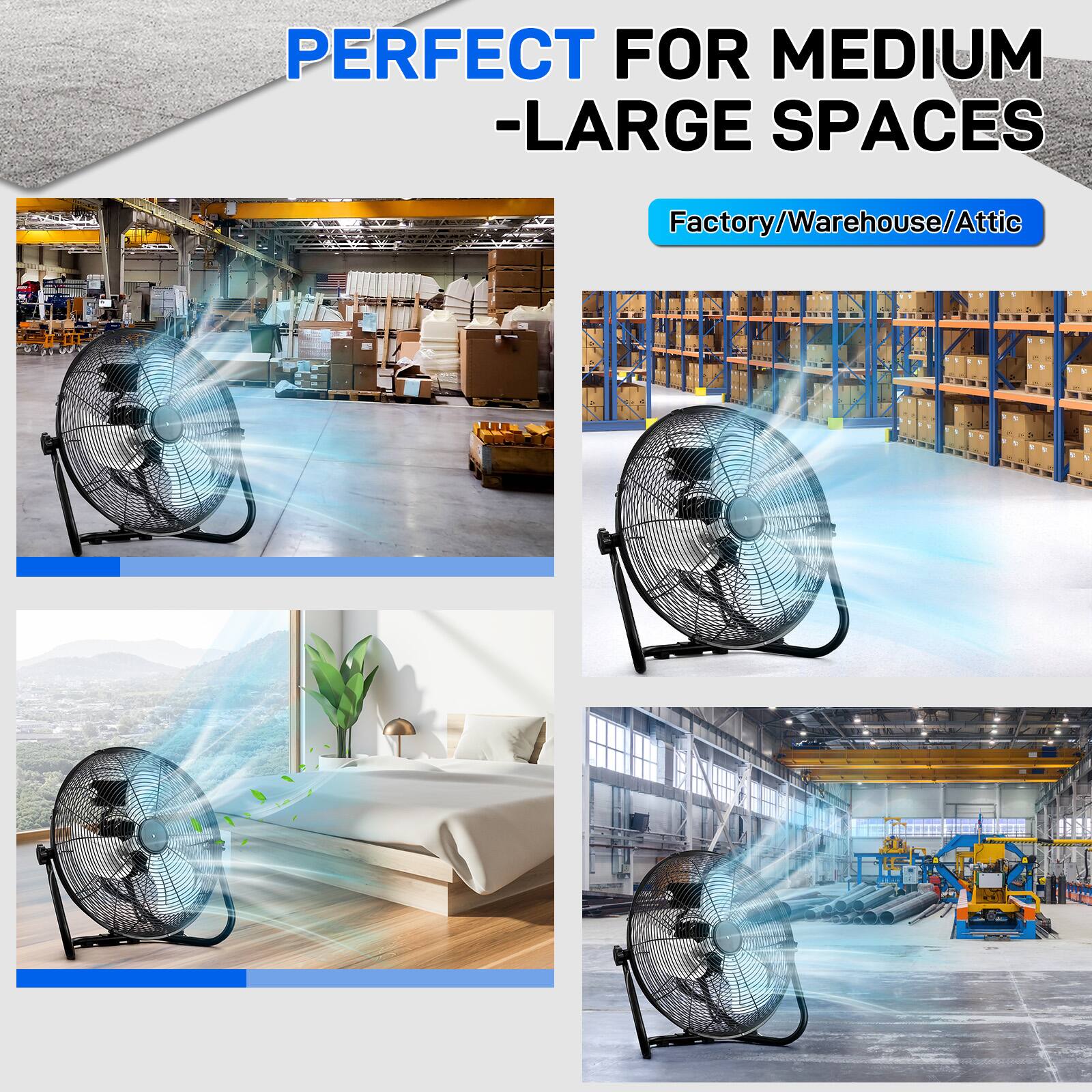 PERFECT FOR MEDIUM - LARGE SPACES  
Factory/Warehouse/Attic