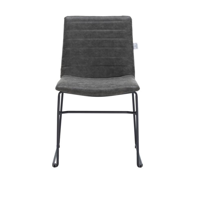 Alt View 4. LeisureMod - Zylar Office Guest Chair with PU Leather, Foam Cushion & Stainless Steel Base - Charcoal.