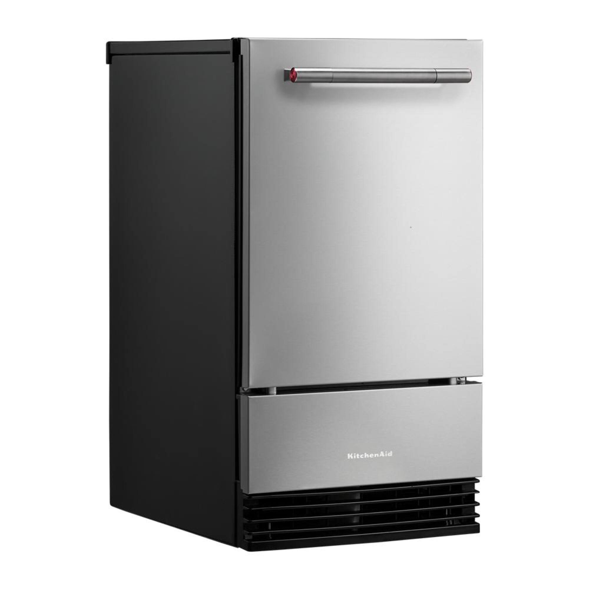 Angle. KitchenAid - 18" 35-Lb. Ice Maker - PrintShield Stainless Finish.