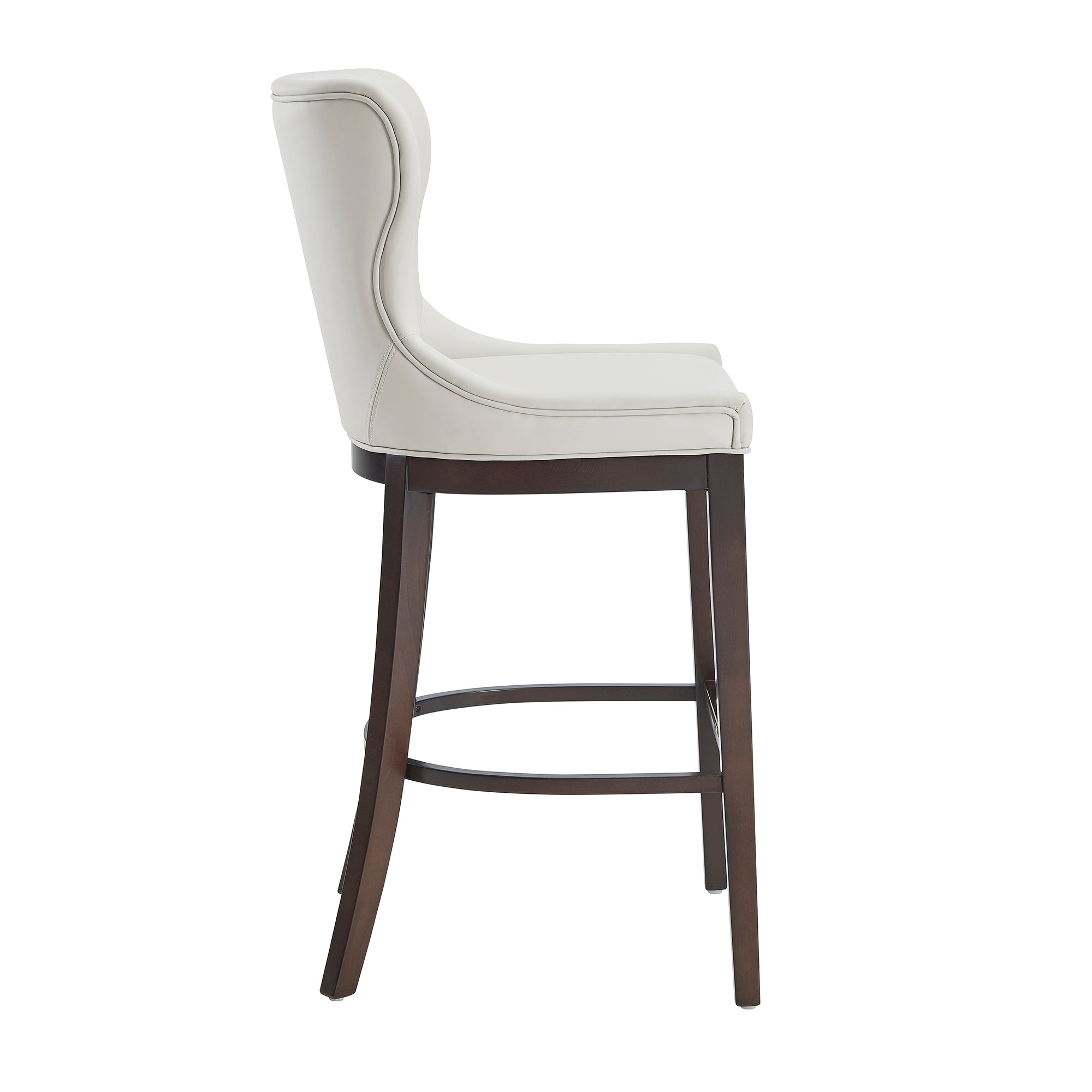 Alt View 3. Manhattan Comfort - Blair Modern Wood Upholstered Barstool - Set of 3 - White.