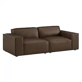 Restore 2-Piece Vegan Leather Modular Loveseat by Modway - Espresso