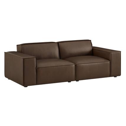 Front. Modway - Restore 2-Piece Vegan Leather Modular Loveseat by Modway - Espresso.