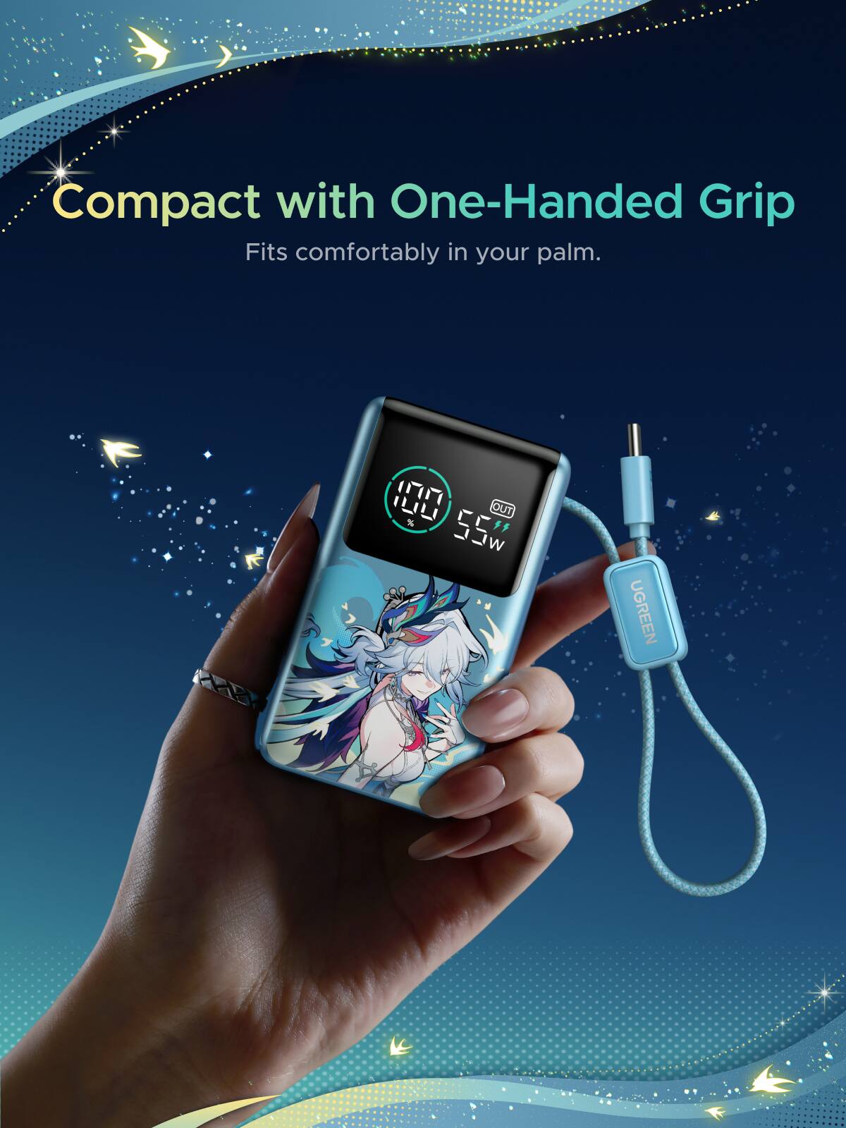 Compact with One-Handed Grip  
Fits comfortably in your palm.