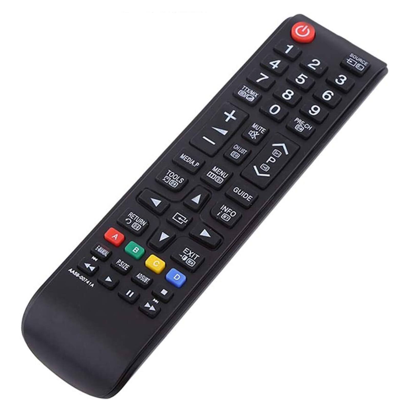 1 2 3 4 5 6 7 8 9 0

SOURCE

TTX/M

MUTE

PRE-CH

CHLIST

MENU

GUIDE

INFO

TOOLS

MEDIA.P

RETURN

EXIT

A B C D

P.SIZE

ADJUST

ERA

CAL

AA5B-00741A