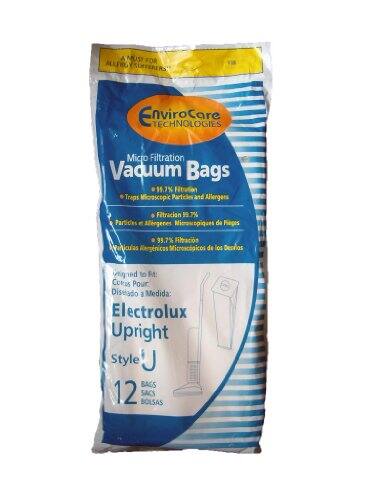 A SEXFERERS EnviroCare TECHNOLOGIES Micro Filtration Vacuum Bags 16.7% Traps Microscopic Particles and Allergens Filtration 97% Particles Allergenes Microscopiques de Rages Warticulas 99.7% Filtros Microscopicos de los Desrios herpi to Ft CORDS Pour Distiado a Medida: Electrolux Upright Style U BAGS 12 BOLSAS SACS