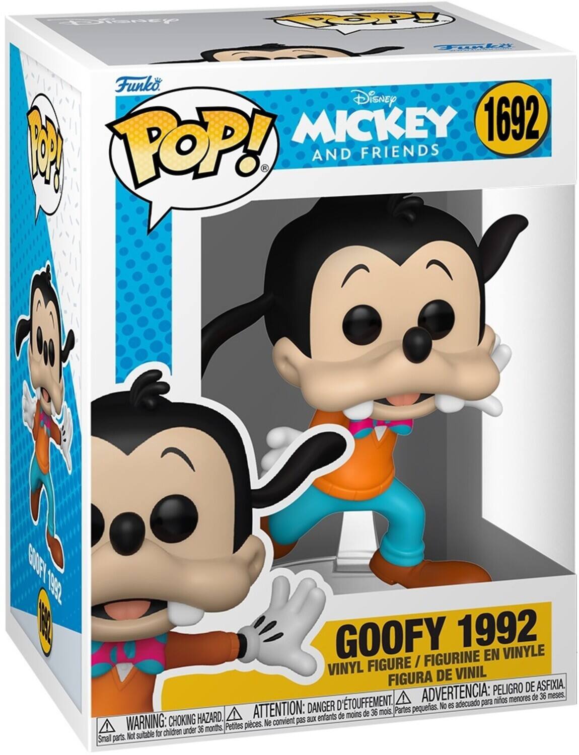 CoTeney VOP TApkt Funko. Disney MICKEY 1692 A I POP! R AND FRIENDS EEY 19852 EA GOOFY 1992 FIGURINE EN VINYLE FIGURE / VINYL DE VINIL FIGURA DE ASFIXIA. ADVERTENCIA: PELIGRO 36 meses. niños menores de ATTENTION: DANGER D'TOUFFEMENT. mois Partes pequeas. No es adecuado para de menos de 36 CHOKING HAZARD. convient pas aux enfants WARNING: under 36 months Petites pices. Ne Not suitable for children Small parts