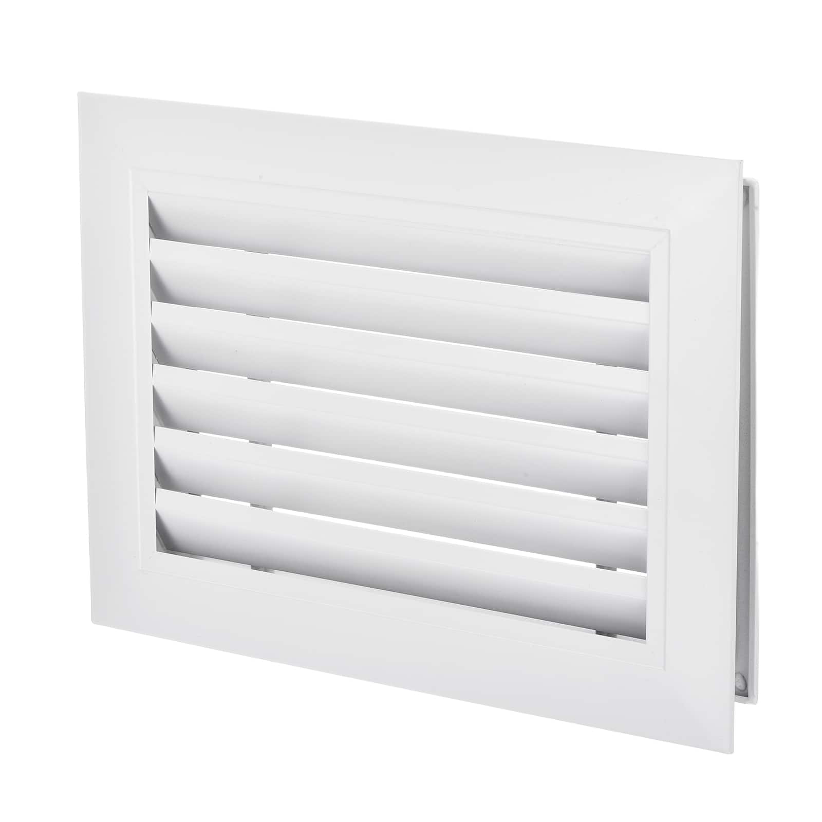 Unique Bargains - 12" x 8" Door Air Vent Cover 2pcs, Anodized Aluminum Alloy Louvered Grille Guard for Cabinet Wardrobe Door - Black