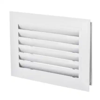 Front. Unique Bargains - 12" x 8" Door Air Vent Cover 2pcs, Anodized Aluminum Alloy Louvered Grille Guard for Cabinet Wardrobe Door - Black.