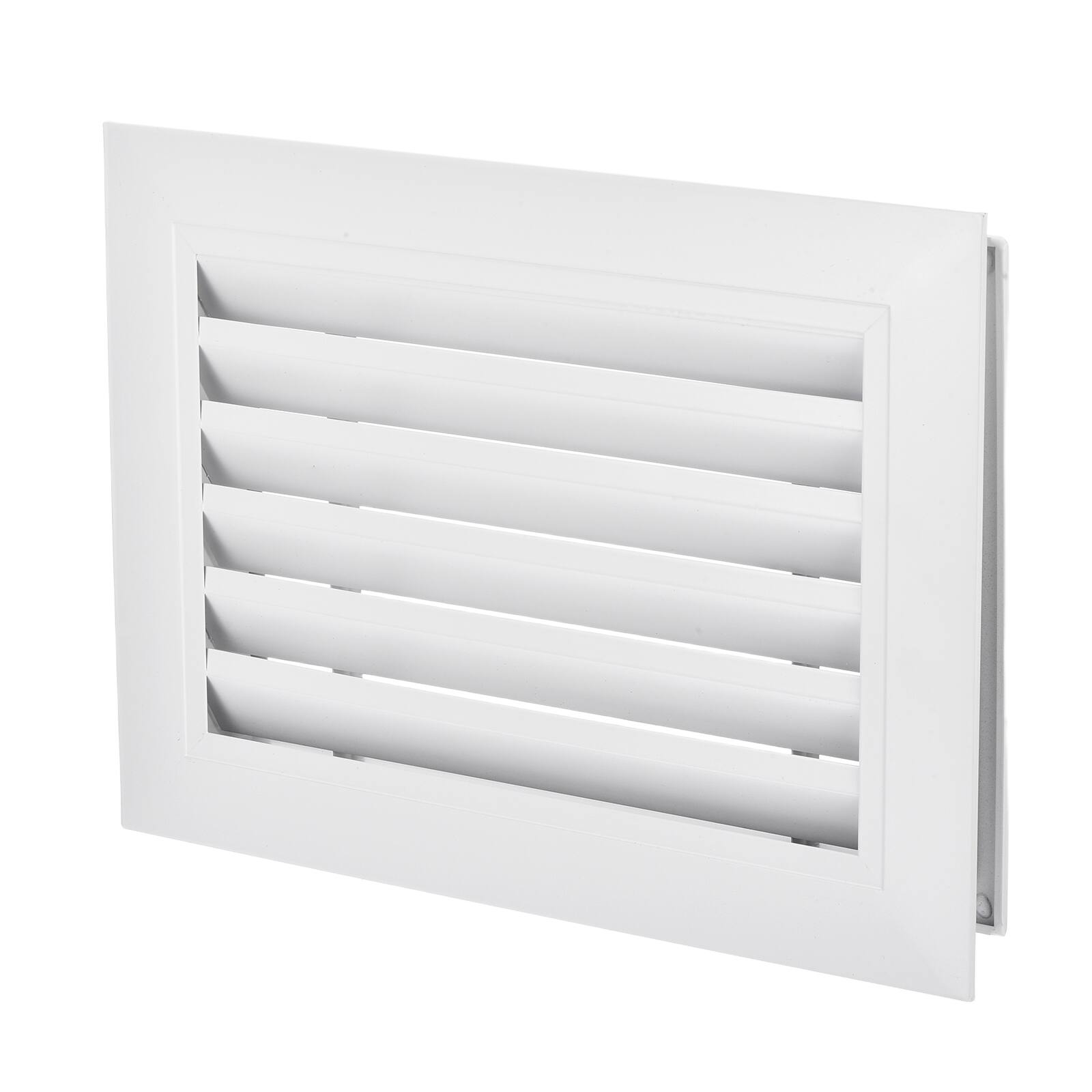 Front. Unique Bargains - 12" x 8" Door Air Vent Cover 2pcs, Anodized Aluminum Alloy Louvered Grille Guard for Cabinet Wardrobe Door - Black.