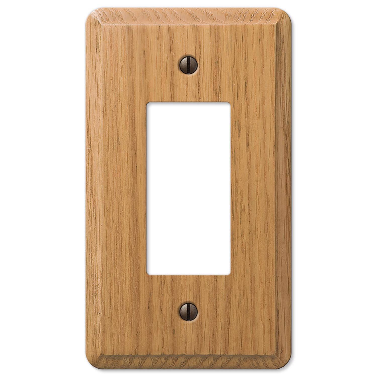 Angle. AMERELLE - Amerelle Contemporary Brown 1 gang Wood Decorator Wall Plate 1 pk - Brown.