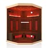 Front. U-HOMY - U-HOMY - Infrared Sauna - 4 Person Hemlock Wood Cabin for Home or Gym - Wood Color.