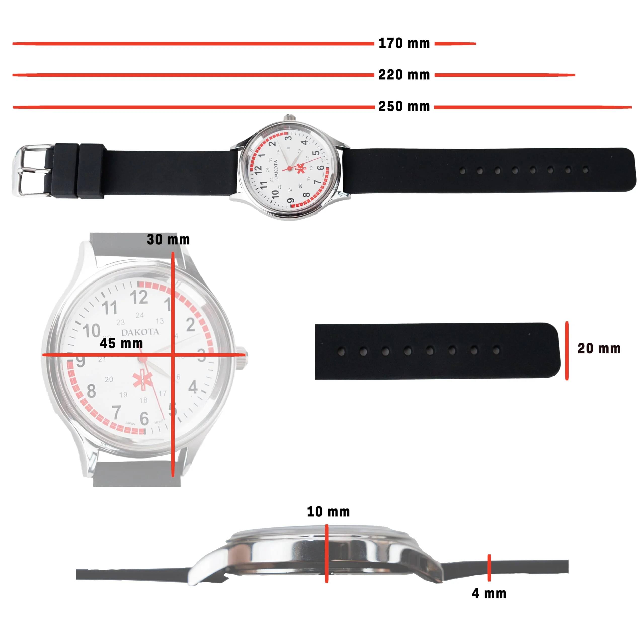 170 mm  
220 mm  
250 mm  

30 mm  
45 mm  
20 mm  
10 mm  
4 mm  

DAKOTA