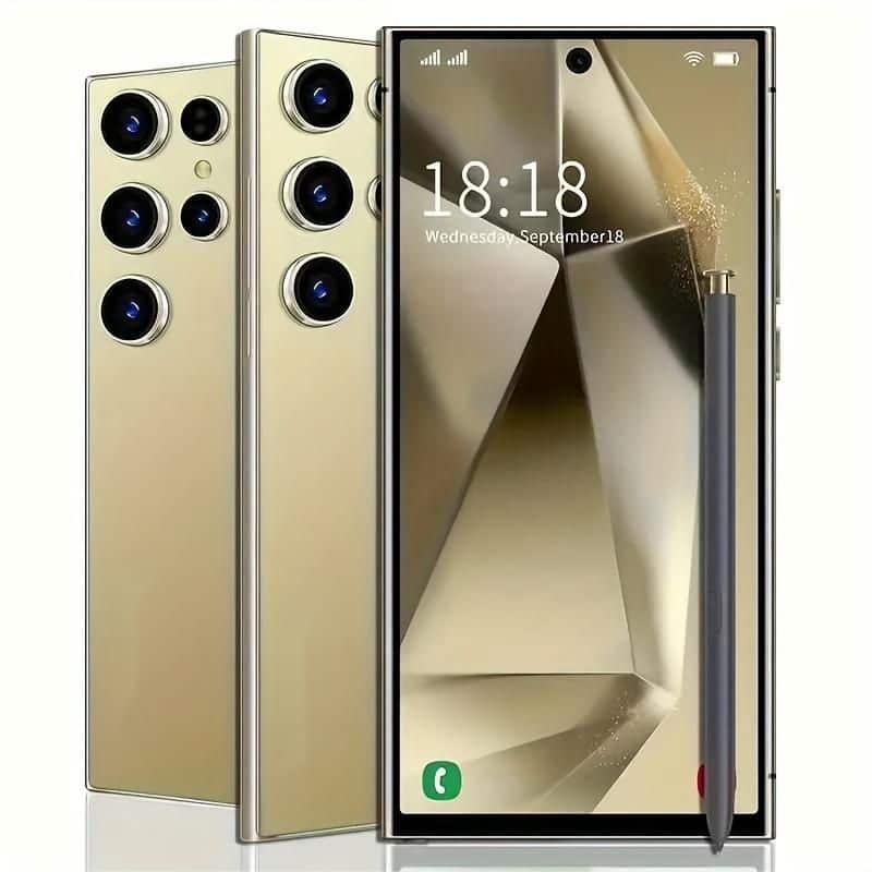 Loheer - I24 Ultra Unlocked Android 13 Smartphone 8GB 256GB 6.8 HD Display Built-in Stylus 6000mAh Battery - Gold