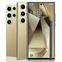 Loheer - I24 Ultra Unlocked Android 13 Smartphone 8GB 256GB 6.8 HD Display Built-in Stylus 6000mAh Battery - Gold