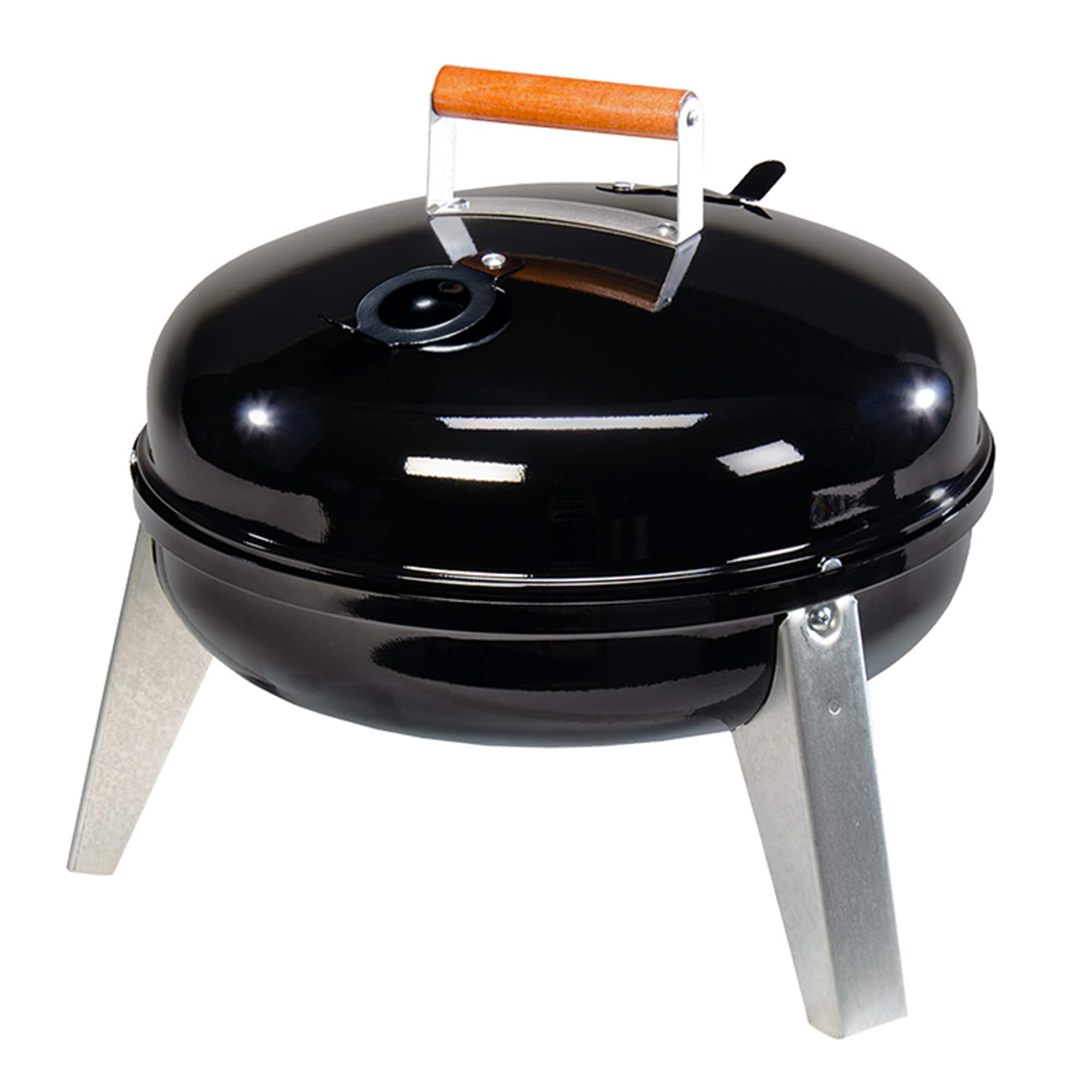 Americana Grills - Americana Lock N Go Portable Charcoal Grill with Locking Hood & Bowl - Black