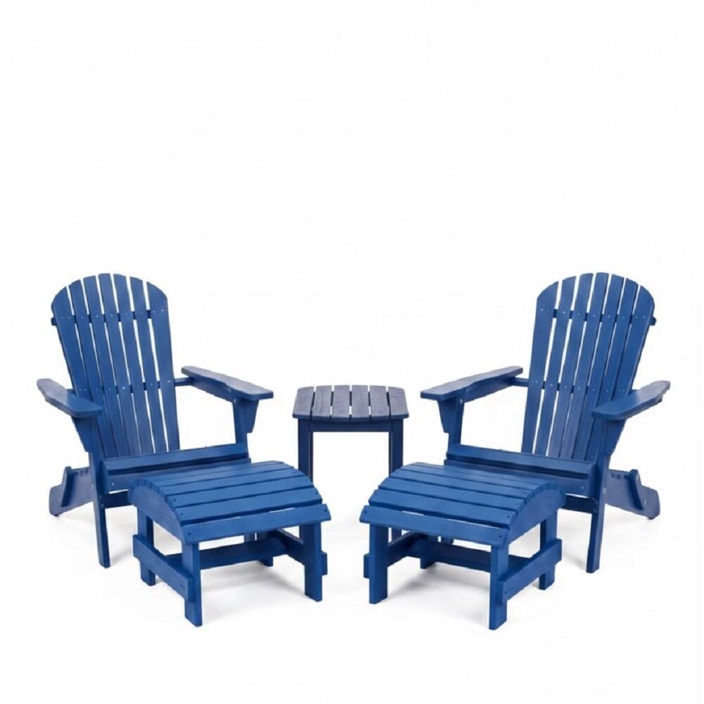 Jiallo - Grand Collection Folding Large Size Adirondack Chair Pine Wood - Navy Blue price history on PriceWatchPro