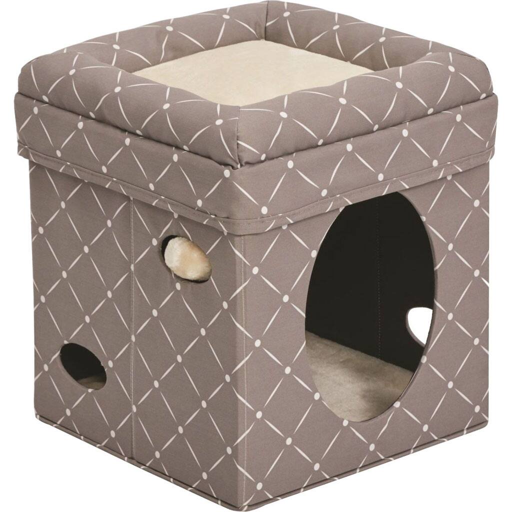 Front. Midwest - Feline Nuvo Curious Cat Cube - Brown.